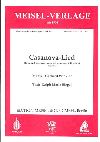 Casanova-Lied: Einzelausgabe
