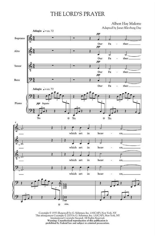 The Lord's Prayer c major