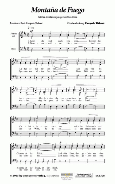 Montana de Fuego für 3 stg gem Chor
