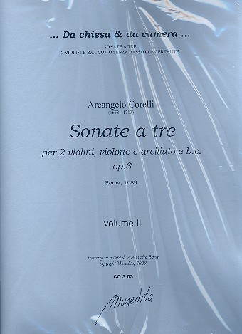 Sonate à tre op.3 vol.1 per 2 violini, violone