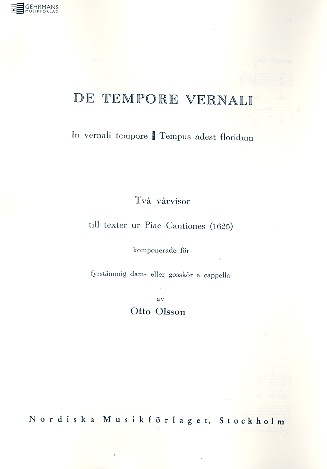 De Tempore vernali