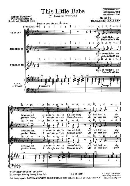 This littel Babe from "A Ceremony of Carols op. 28"