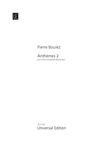 Anthemes 2 pour violon et dispositif