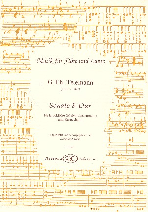 Sonate B- Dur für Blockflöte (Melodieinstrument)