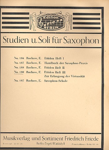 Etüden Band 3 für Saxophon