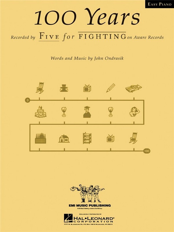 100 Years: for easy piano (vocal/guitar)