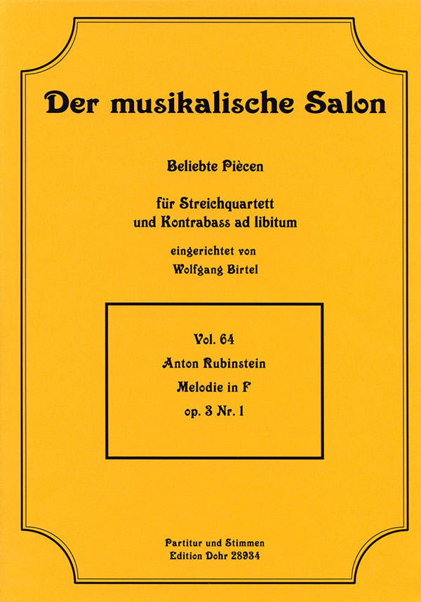 Melodie in F op.3,1 für Streichquartett,