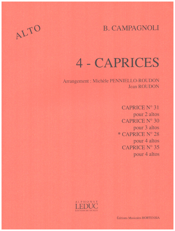 Caprice no.28 op.22 pour 4 altos