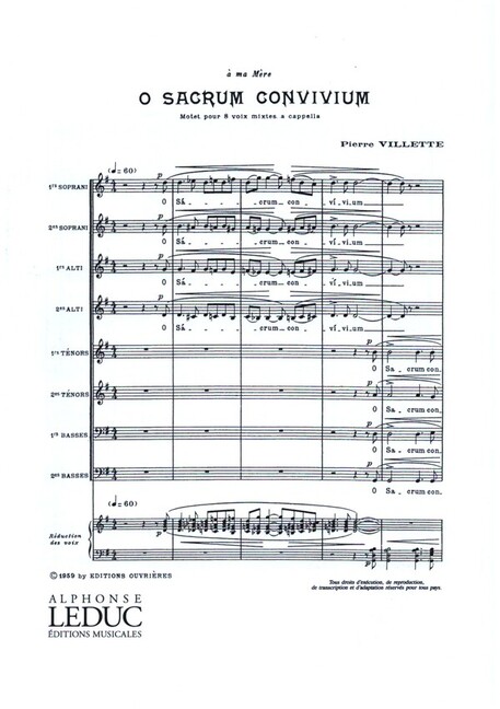 O sacrum convivium für gem Chor