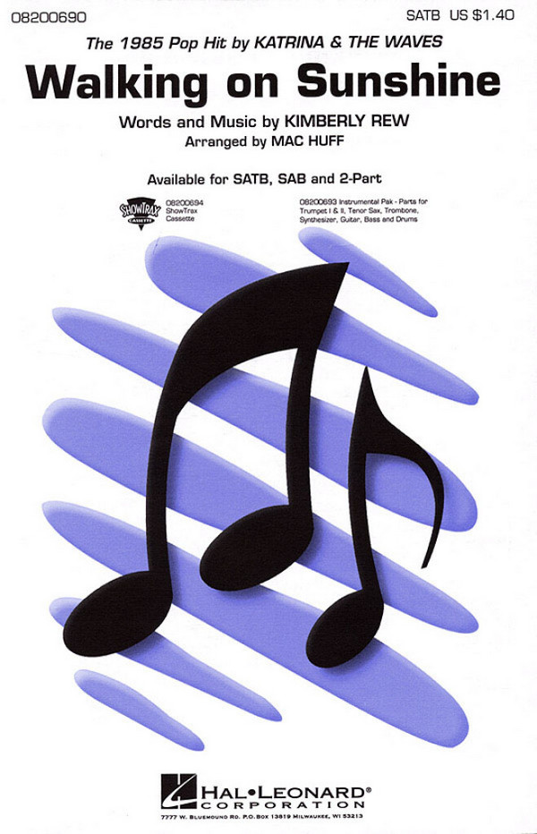 Walking on Sunshine for mixed chorus