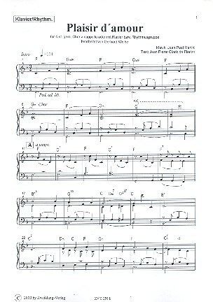 Plaisir d'amour für gem Chor und Klavier