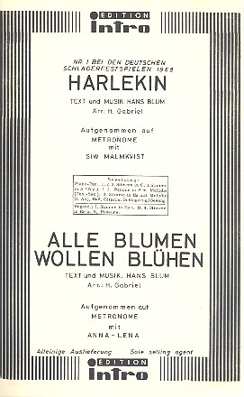 Harlekin  und   Alle Blumen wollen blühen: