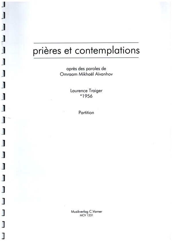 Prières et contemplations: für gem Chor,