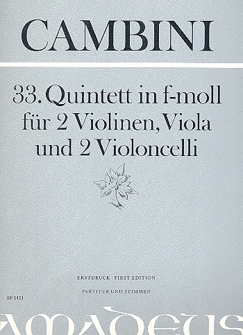 Quintett f-Moll Nr.33 für 2 Violinen,