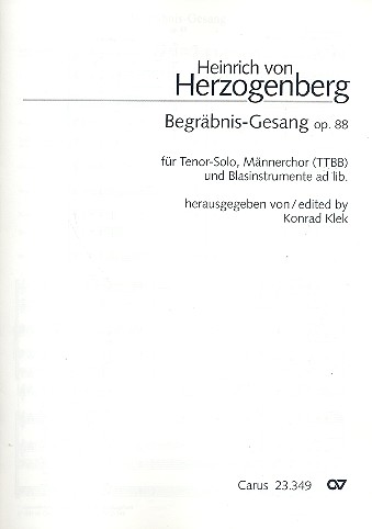 Begräbnis-Gesang op.88 für Tenor und