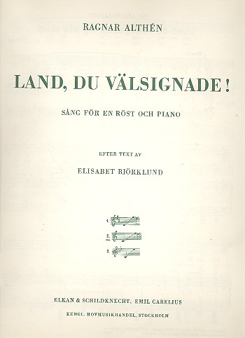 Land du välsignade für Gesang (mittel)