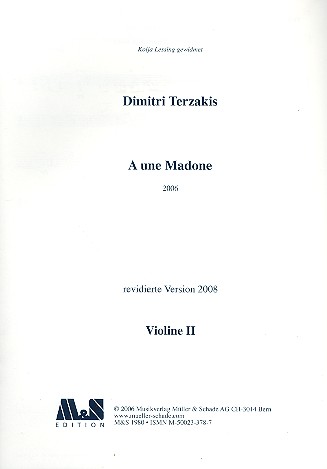A une Madonne für Kammerorchester