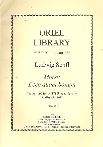 Ecce quam bonum Motette für