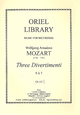 3 Divertimenti for SAT recorders