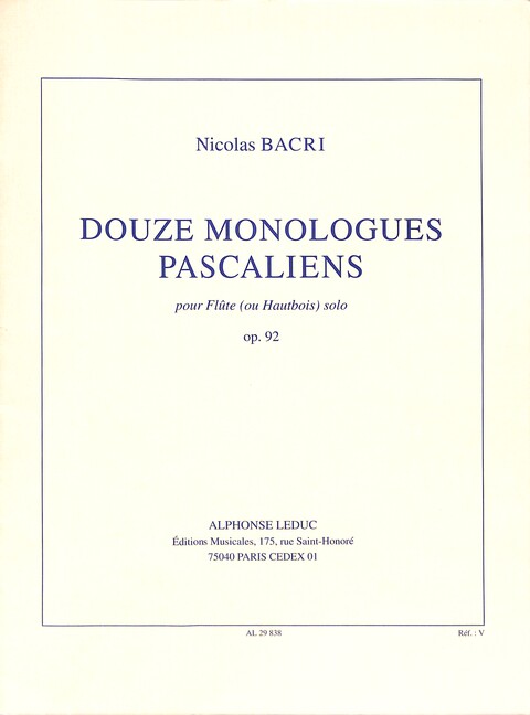 12 Monologues Pascaliens op.92