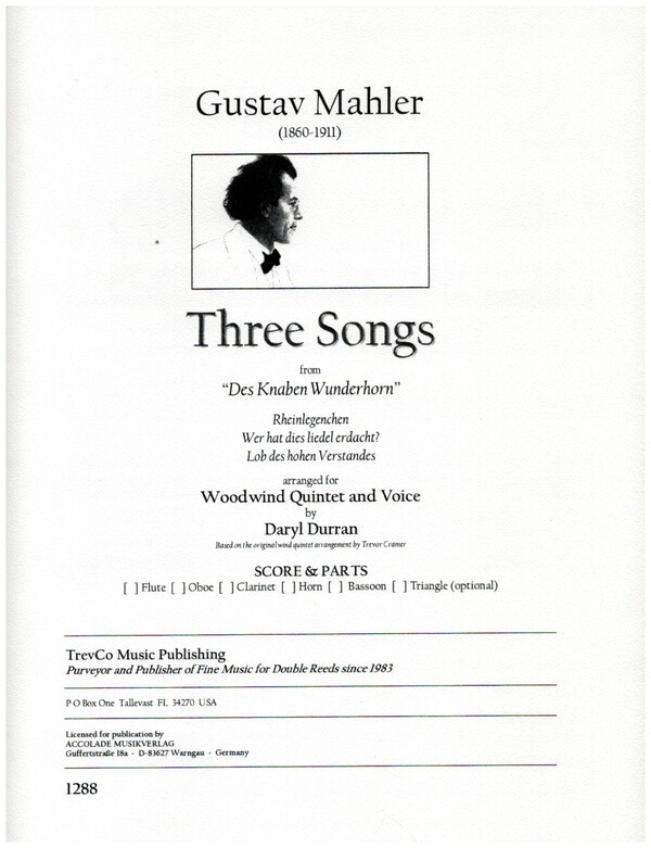 3 Songs from "Des Knaben Wunderhorn"