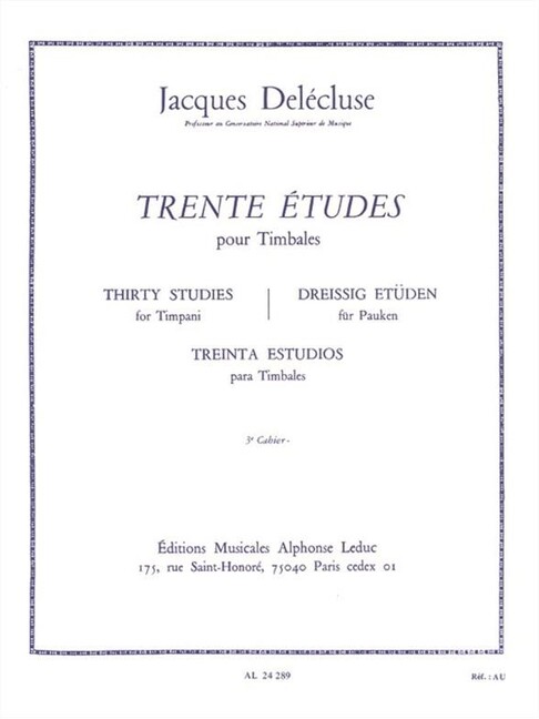 30 Études vol.3 pour timbales (dt/en/fr/sp)