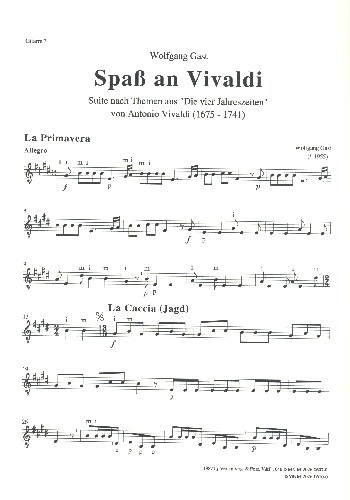 Spaß an Vivaldi für 4 Gitarren (Ensemble)