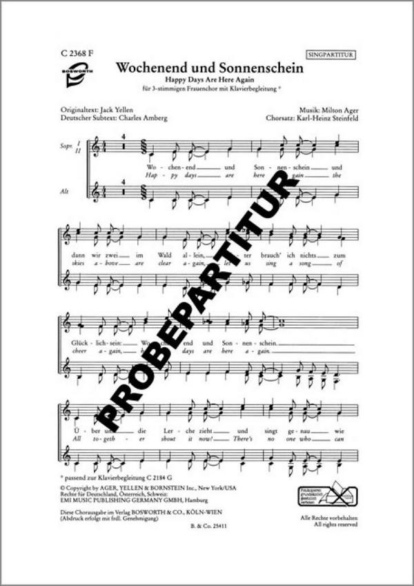 Wochenend und Sonnenschein