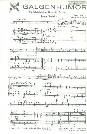 Galgenhumor für Fagott und Klavier