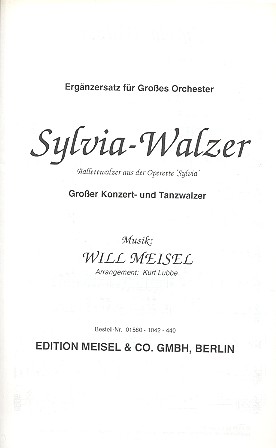 Sylvia-Walzer: für Salonorchester