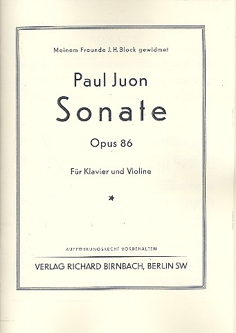 Sonate op.86 für Violine und