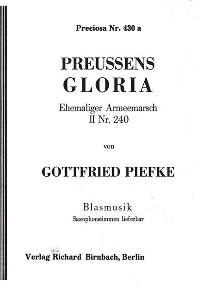 Preußens Gloria: für Blasorchester