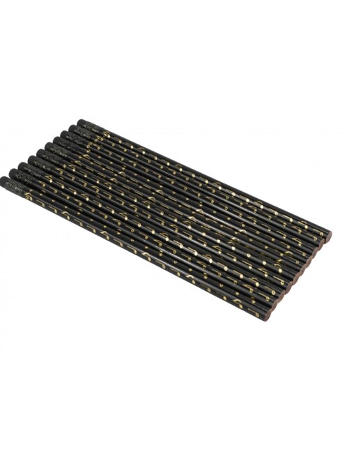 Bleistift mit Radiergummi Noten schwarz/golden