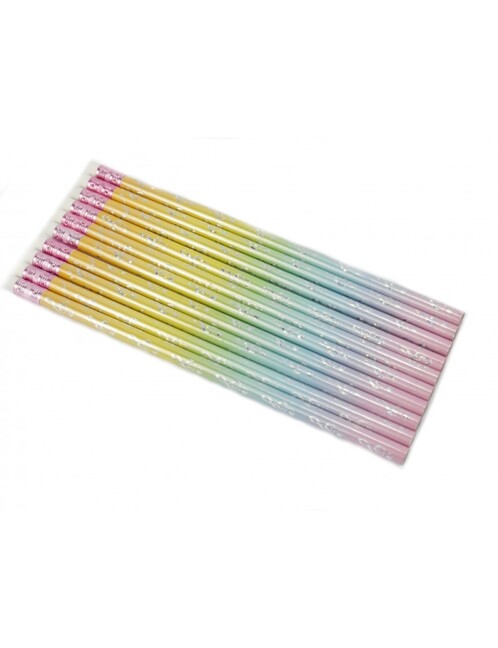 Bleistift mit Radiergummi Violinschlüssel bunt/silber