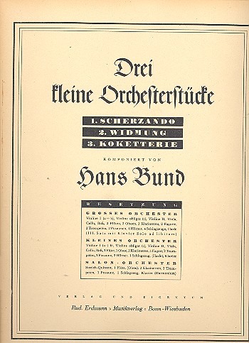 3 kleine Orchesterstücke: für