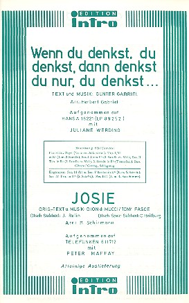 Josie   und  Wenn du denkst du denkst: