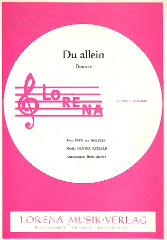 Du allein: Einzelausgabe Gesang und