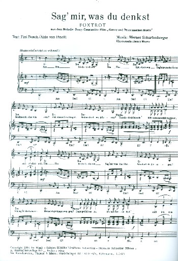 Sag' mir, was du denkst   und  Va bene