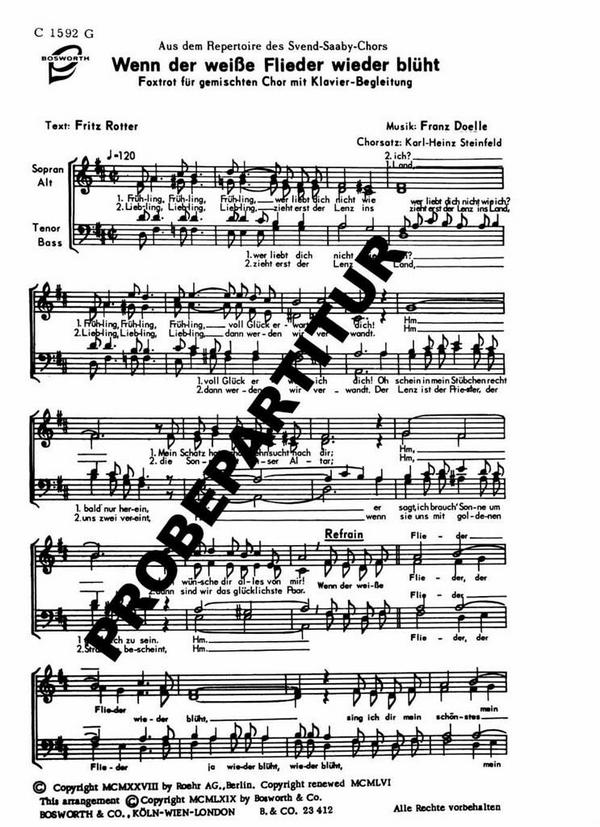 Wenn der weiße Flieder wieder blüht