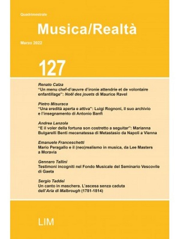 Musica/Realta XLII 127, Marzo 2022
