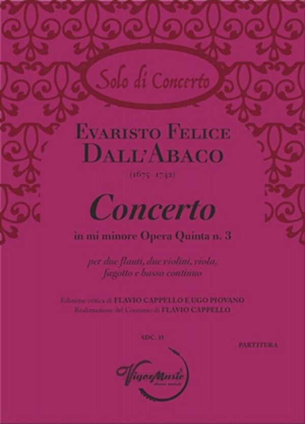 Concerto in mi minore Opera Quinta n. 3