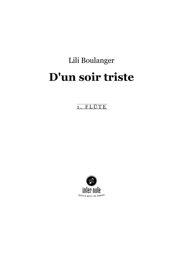 D'un soir triste' für Orchester
