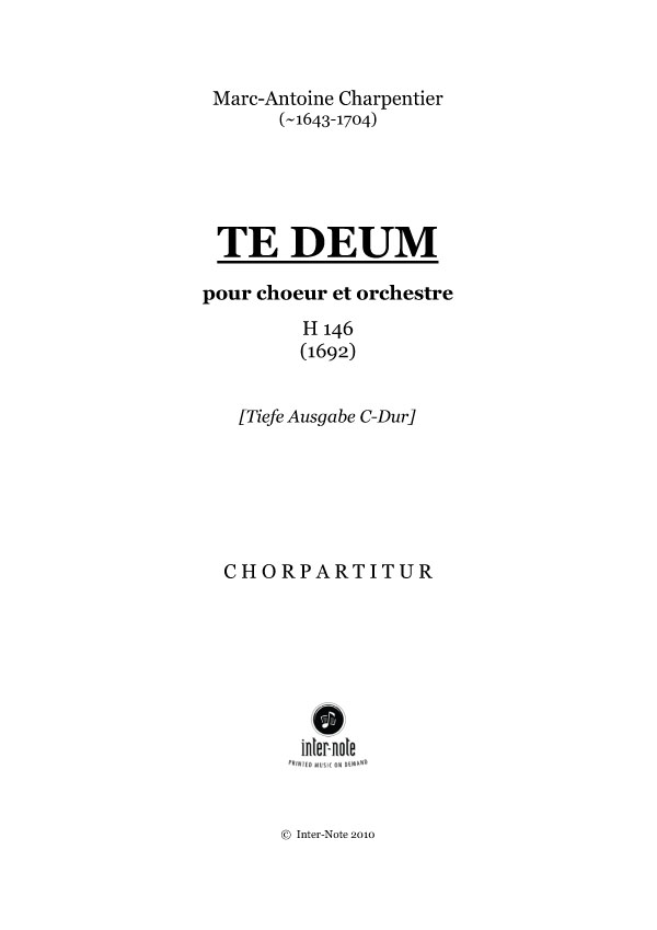 Te Deum H 146, tiefe Ausgabe H 146