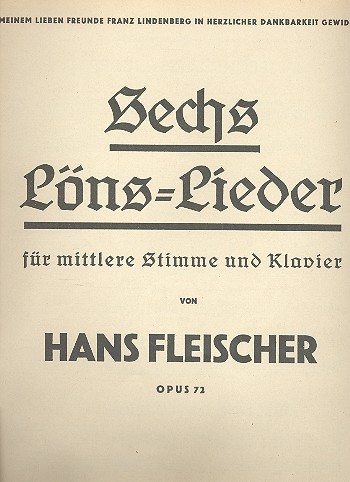 6 Lieder op.72 für Tenor (Mezzosopran)