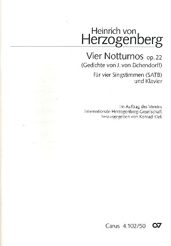 4 Notturnos op.22 für gem Chor und Klavier