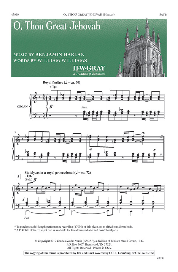 O Thou Great Jehovah SATB