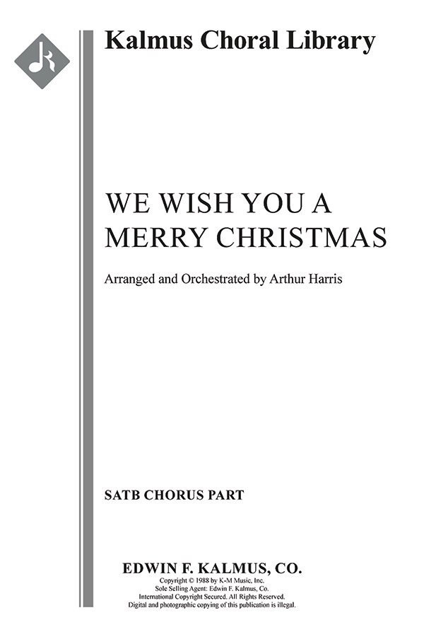 We Wish You a Merry Christmas SATB