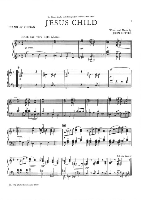 Jesus Child for mixed chorus