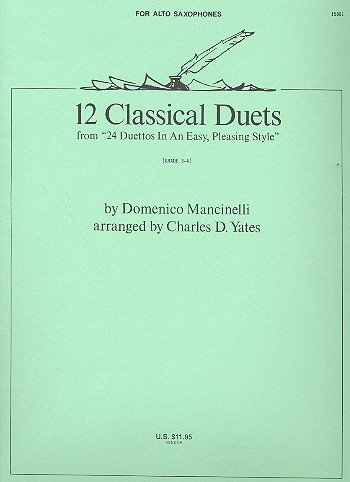 12 classical duets for 2 Alto saxophones