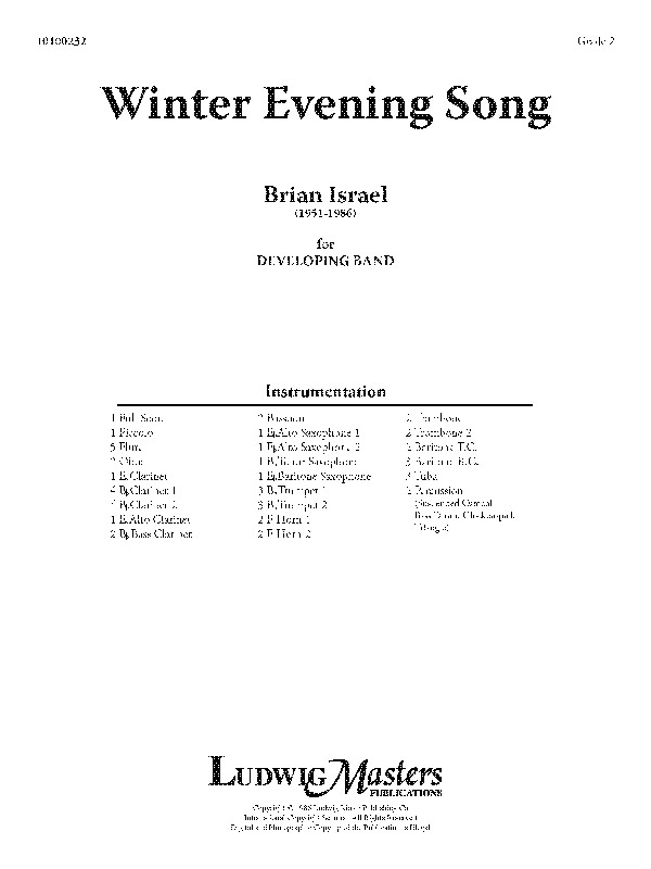 Winter Evening Song (c/b sc)